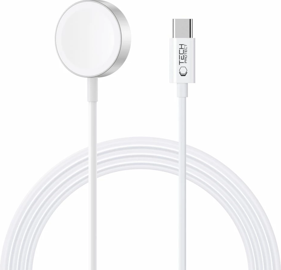 Brezžični polnilec Tech-Protect UltraBoost za Apple Watch, USB-C, 1,2 m, bel