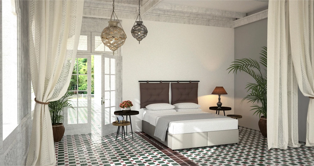 Set vzglavnikov za naslon postelje, 2 kosa, sivo-rjava, 70x10x50 HANG 20-914