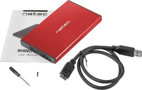 Zunanji nosilec za HDD Natec Rhino Go, 2.5", rdeč