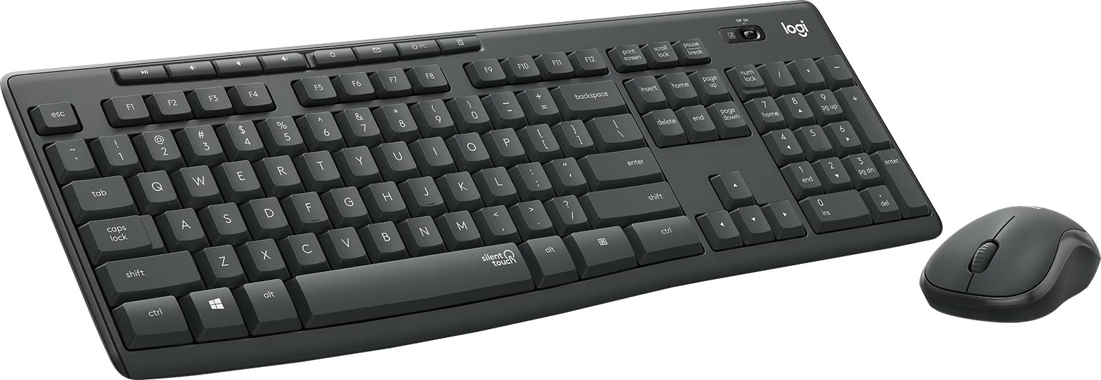 Tiho brezžično tipkovnico in miška Logitech MK295 Silent Wireless, AZERTY, grafit