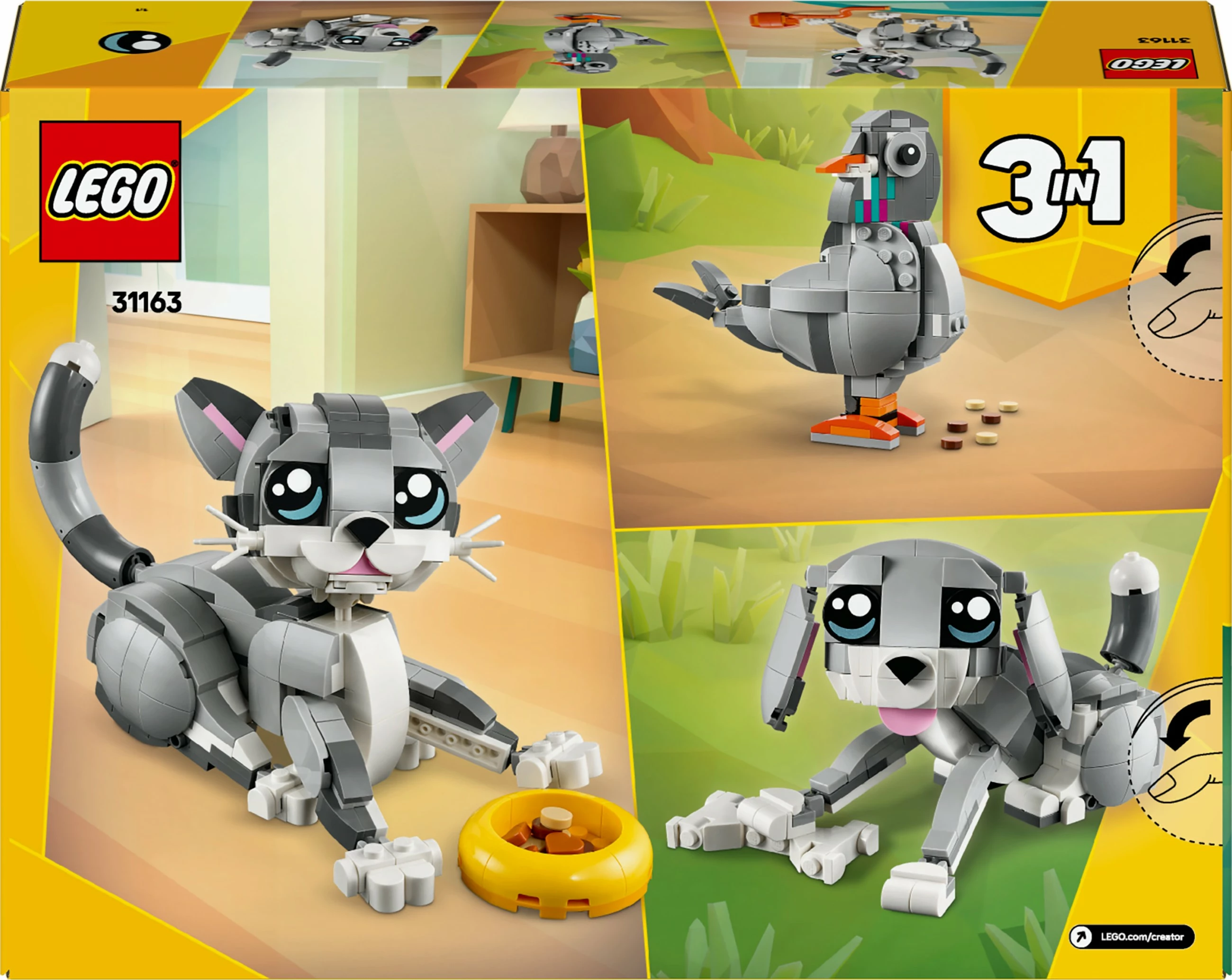 Gradbeno igračo LEGO Creator Siva mačka 31163, večbarvno