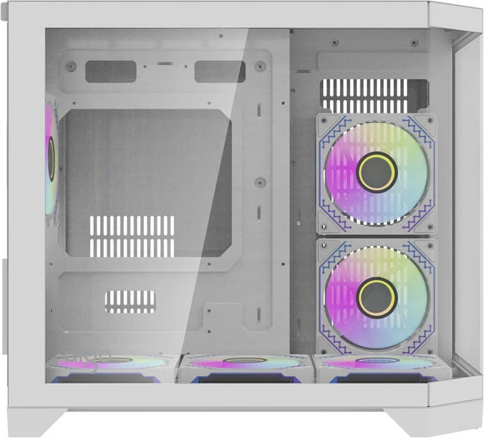 Računalniško ohišje z 6 ventilatorji aRGB Darkflash FT418, Mini Tower, belo