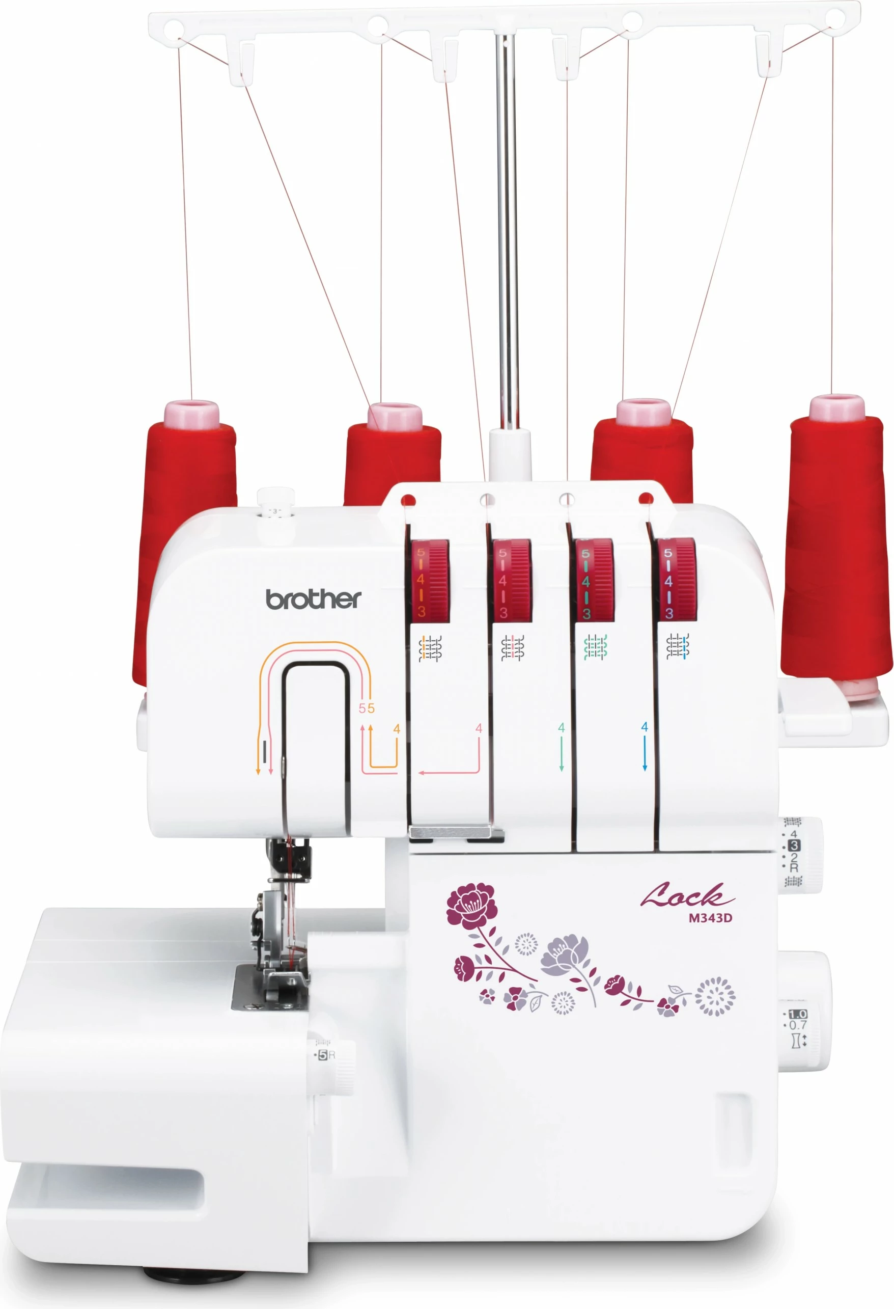 Overlock šivalni stroj Brother M343D, bel