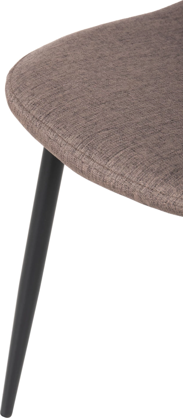 Jedilni stol LEONARDO FH00100.28 temno bež tkanina & črne kovinske noge 42x49,5x89Hcm, set 4 kosov