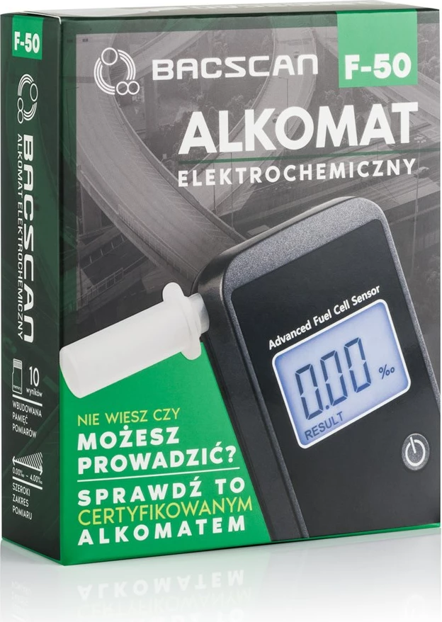 Test detectorja alkohola BACscan F-50, črn