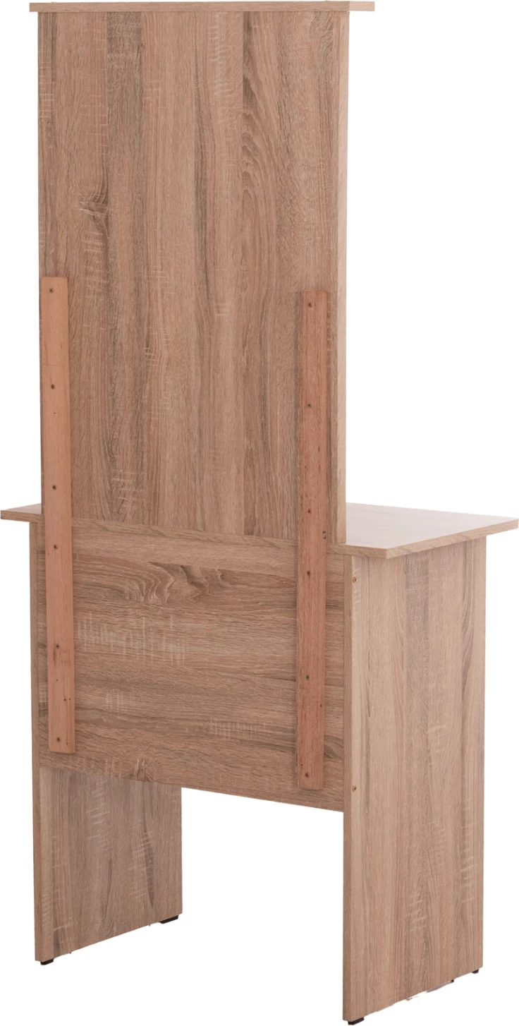 Toaletna miza z ogledalom in stolčkom CRYSTEL FH9938.11 melamin v barvi sonoma hrasta 74x39x155H cm