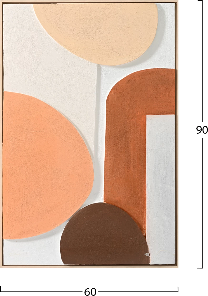 Stenska slika 3D FH4543.01 z bež PS okvirjem - ročno izdelane oblike 60x4,5Χ90Hcm