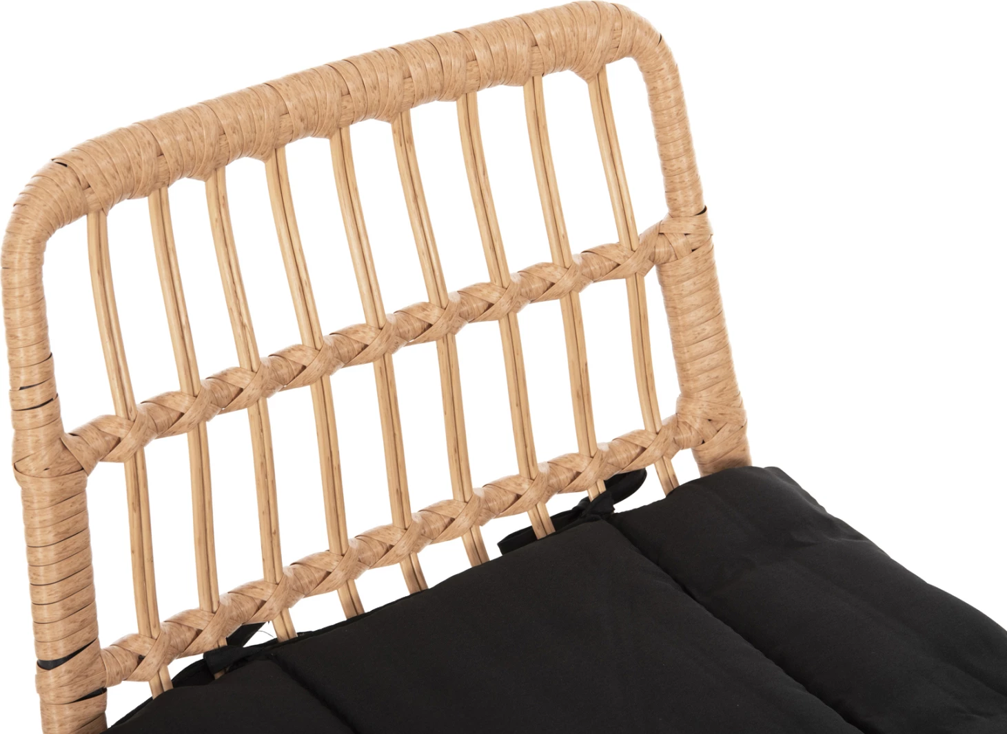 Barski stol za zunaj ALLEGRA FH5452.11 kovina in blazina v črno-bež pletenju 52x51x103H cm