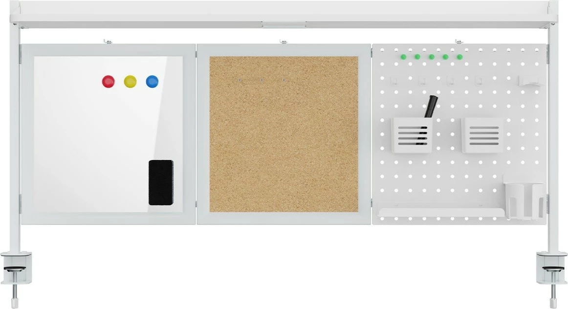 Ločilo za mizo Ergo Office ER-300W, belo, z organizacijskimi dodatki