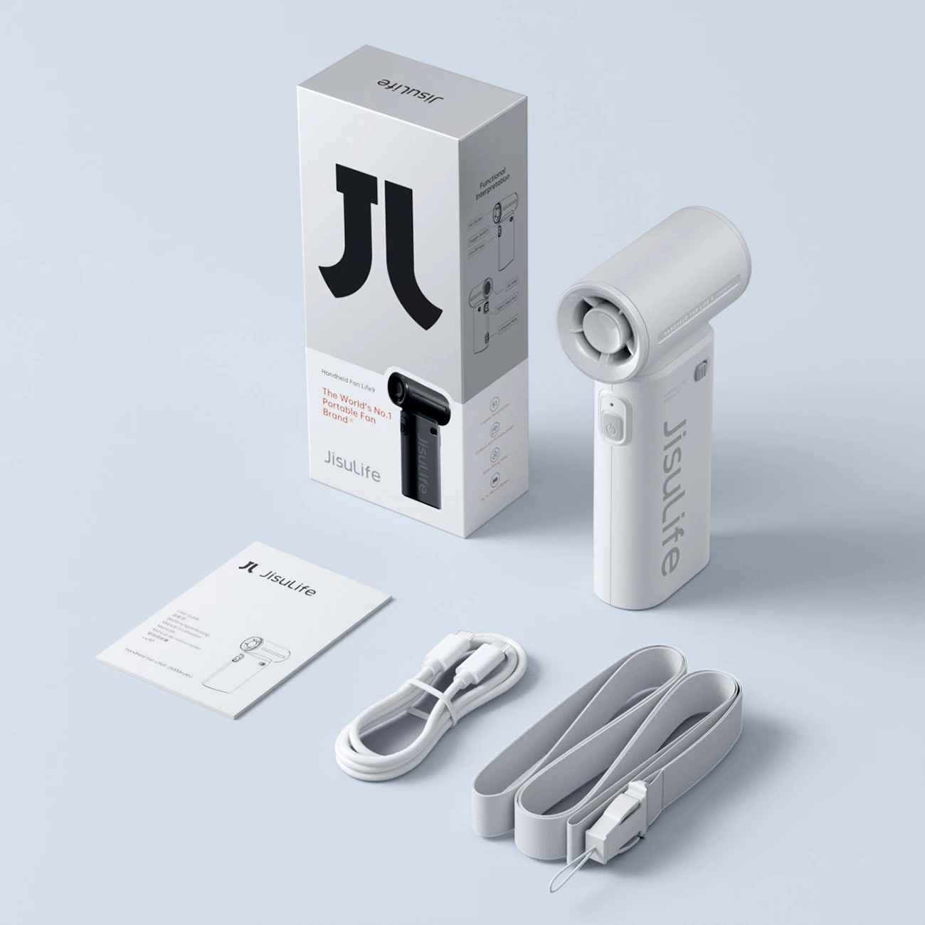 Ročni ventilator, Jisulife Life9, 5000 mAh, USB-C, siv