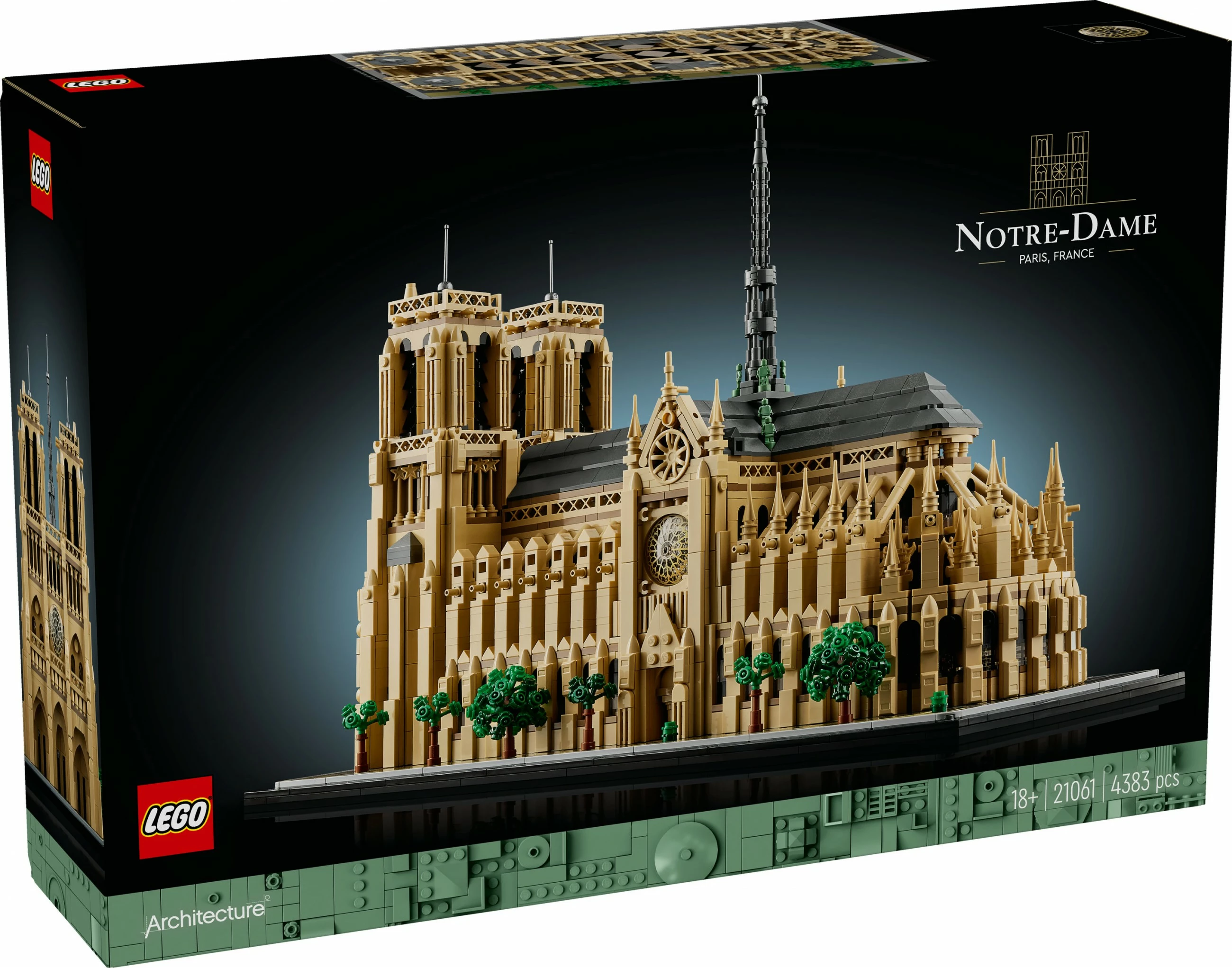 Model Notre-Dame de Paris, LEGO Architecture, 4383 kosov, plastika, večbarven