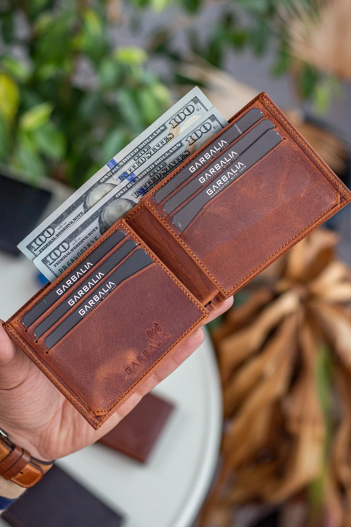 Držalo za kartice iz pravega usnja Zoozie Bags Porto, tan