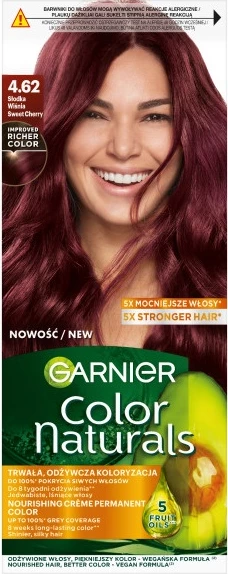 Barva za lase Garnier Color Naturals 4.62 Sladka češnja, za ženske