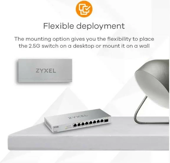 Stikalo 8 vrat 2,5G, 1 SFP+, namizno, srebrno Zyxel XMG-108-ZZ0101F