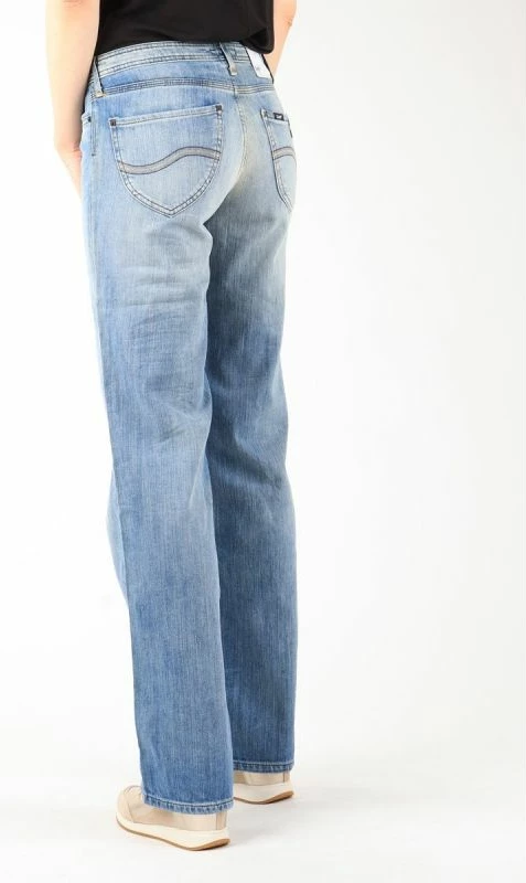 Ravne jeans hlače za ženske Lee, modre