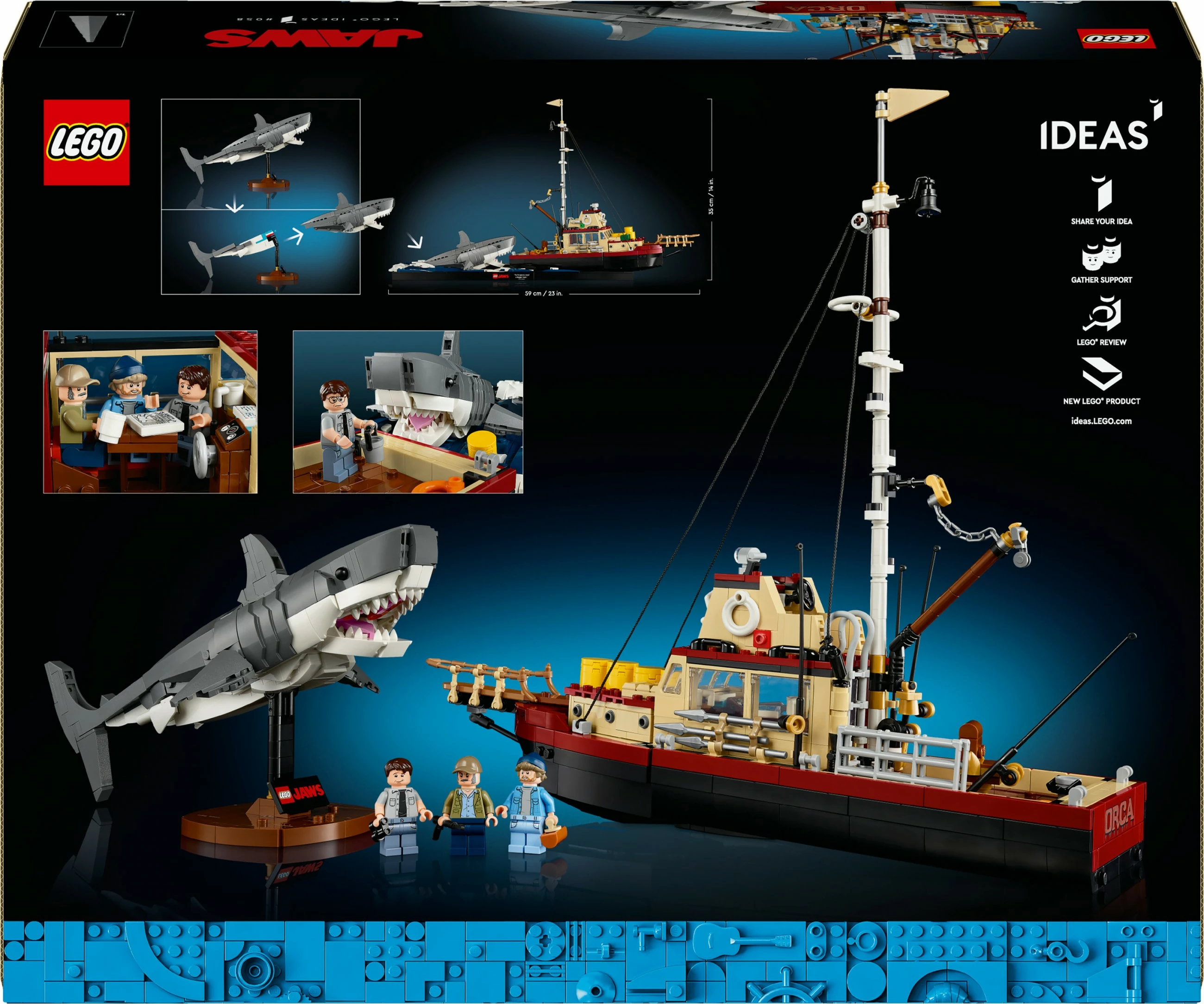 Set gradnikov LEGO Ideas 21350 Jaws, 1497 delov
