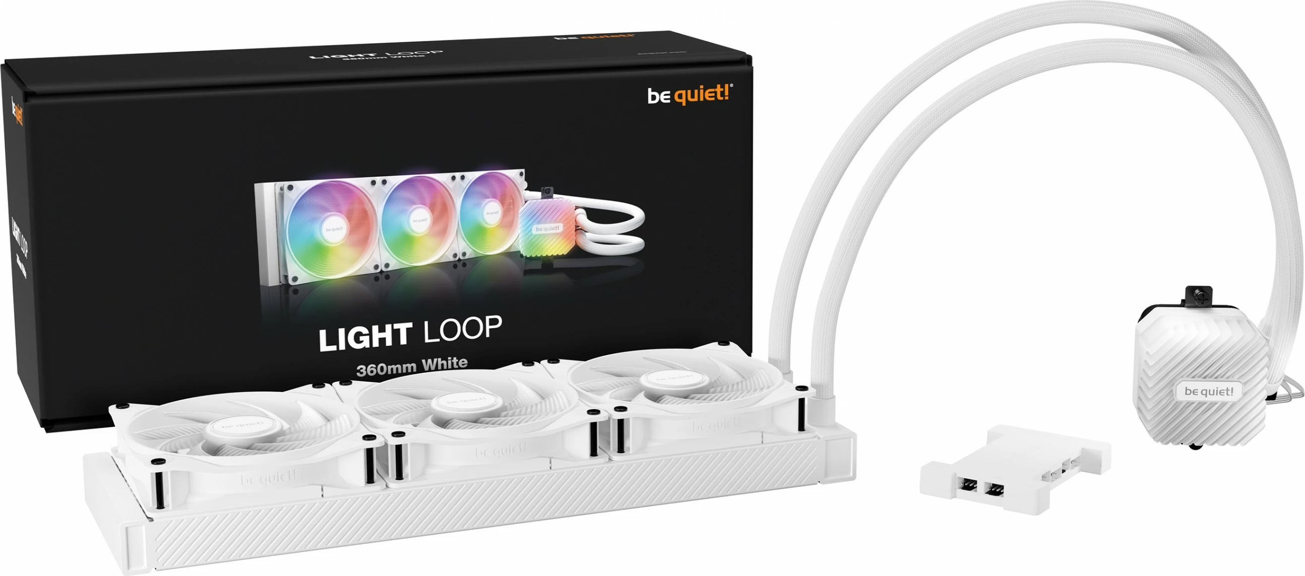 Hladilnik z vodo z ARGB osvetlitvijo 360 mm be quiet! LIGHT LOOP, bel