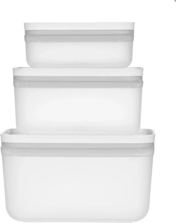 Set 3 plastičnih posod za shranjevanje hrane Zwilling Fresh & Save, plastika, prozorno/bele