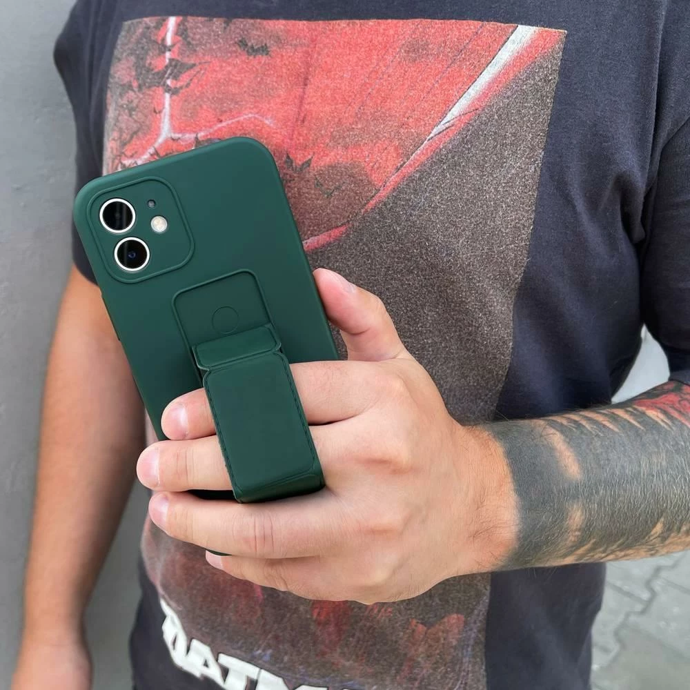 Etui z nosilcem za stojnico Wozinsky za Samsung Galaxy A32 5G, silikonski, rožnat