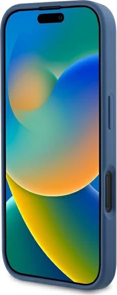 Zaščitni ovoj z natisnjenimi črtami 4G MagSafe za iPhone 16, Guess, modra