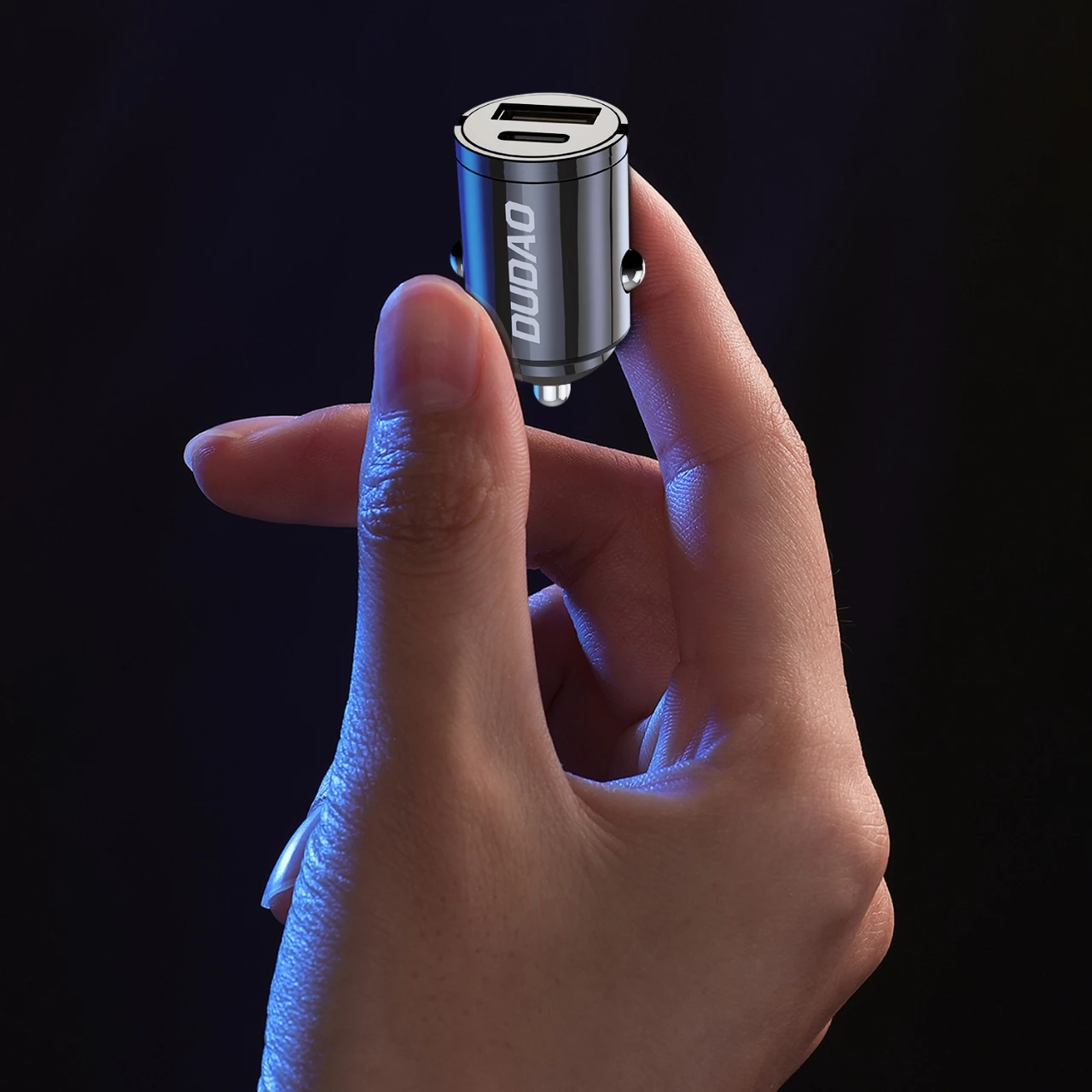 Mini avtopolnilec Dudao R3MAX, 48 W, USB-C/USB-A, črn