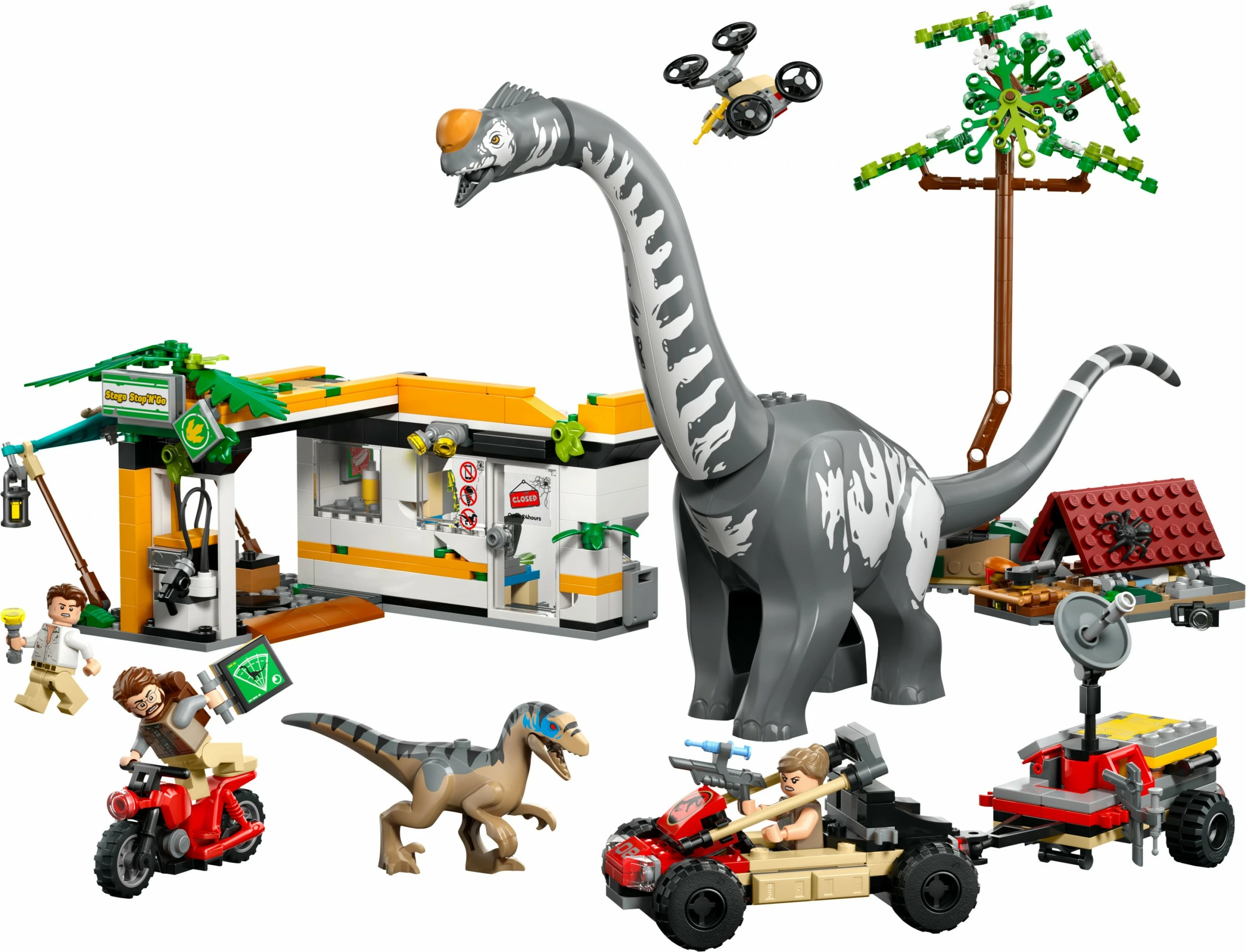 Set gradnje z dinozavri Raptor & Titanosaurus LEGO Jurassic World 76973, 582 delov, večbarven