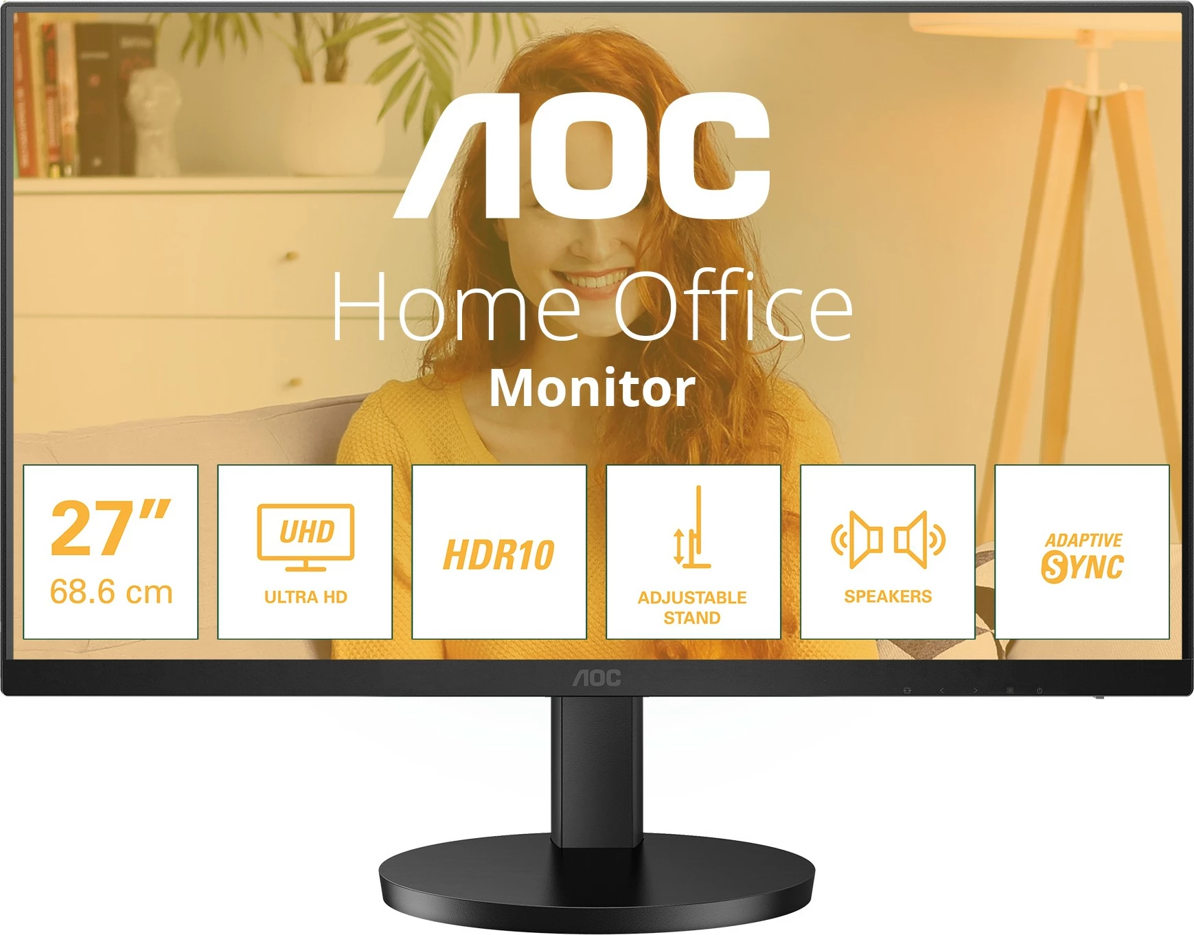 27" 4K Ultra HD LED monitor, AOC U27B3AF, črn