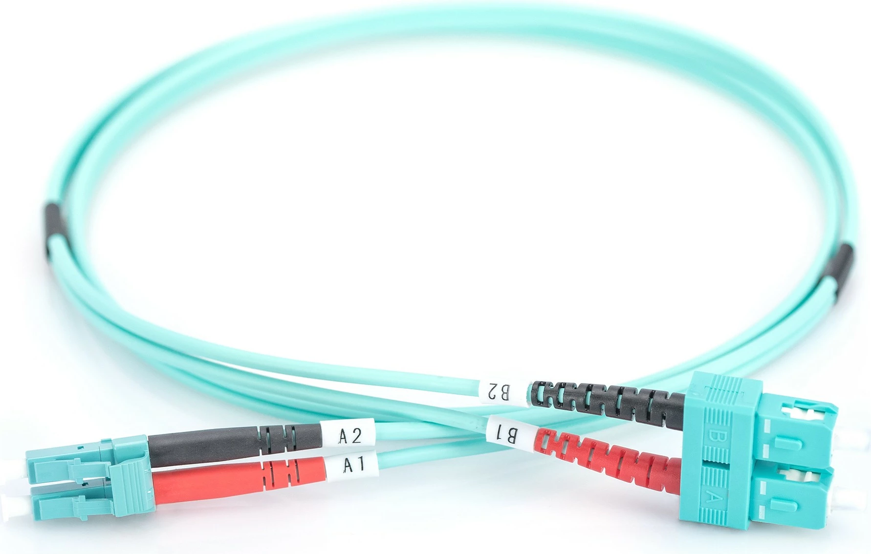 Optični patch kabel LC na SC, 2 m, OM3, aqua Digitus
