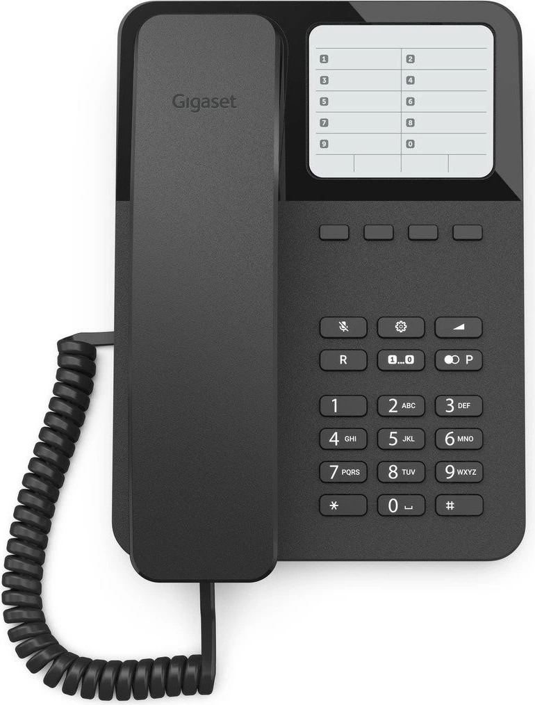 Fiksni telefon Gigaset Desk400, žičen, črn