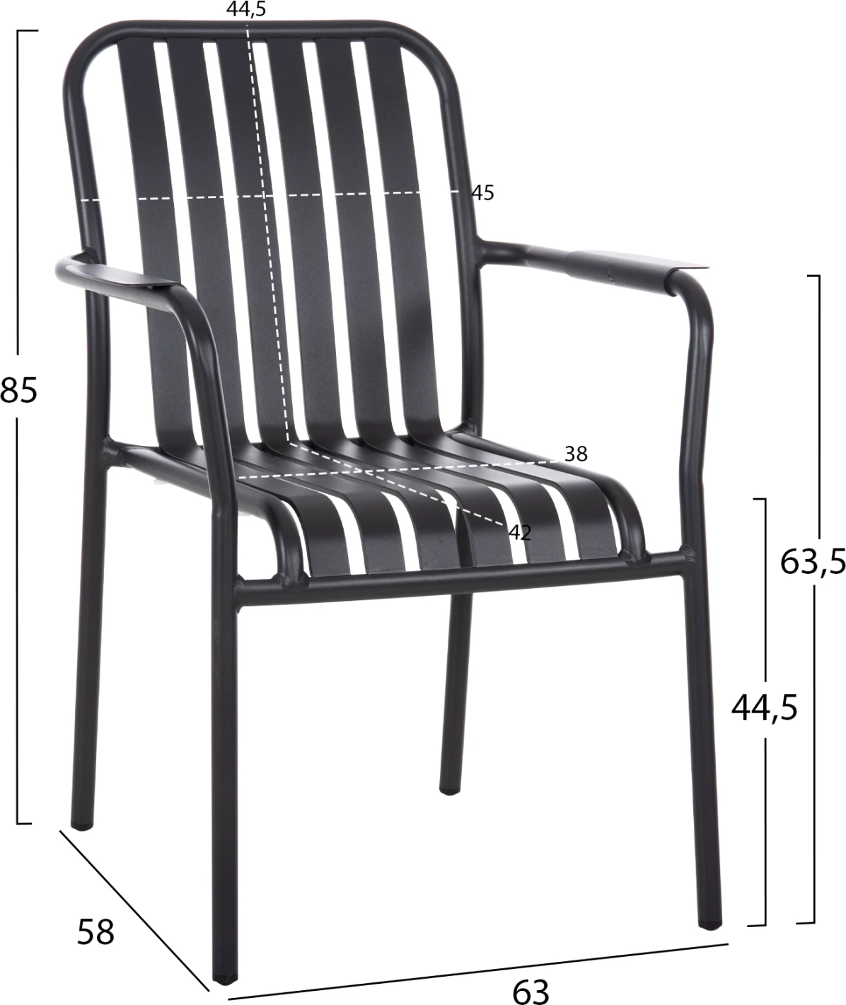 Aluminijasti naslanjač RACHEL FH6088.10 antracit 63x58x85Hcm