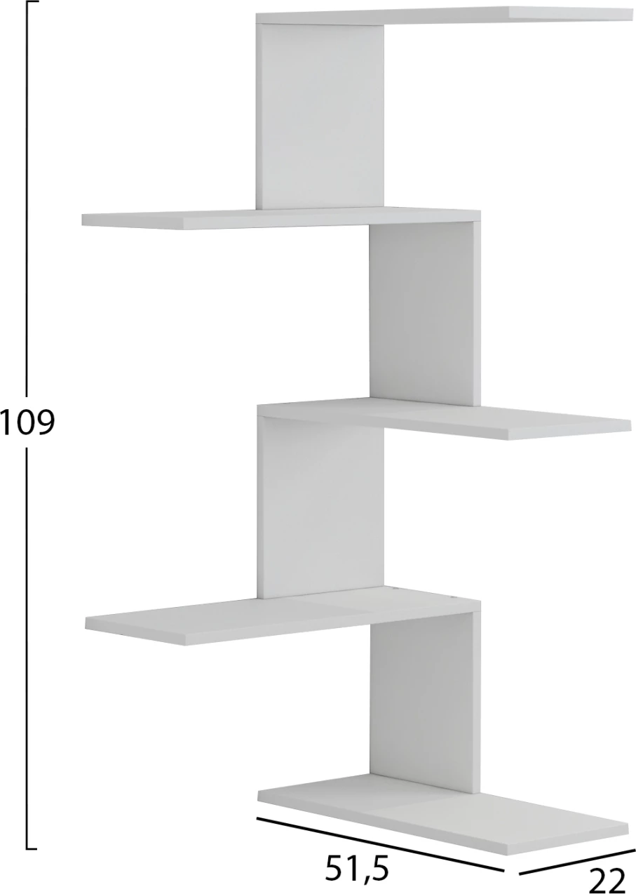 Stenske police RORY FH8931.11 melamin v beli barvi 22x51,5x109H cm