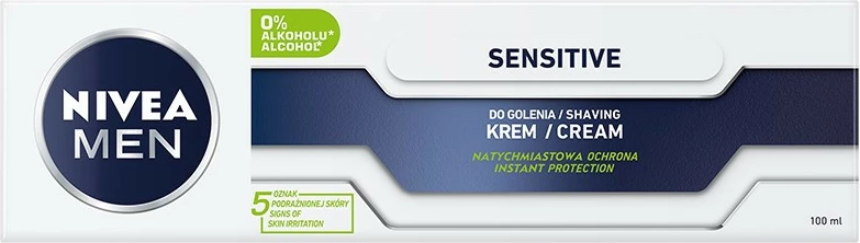 Krema za britje za občutljive moške Nivea Sensitive Soothing, 100 ml