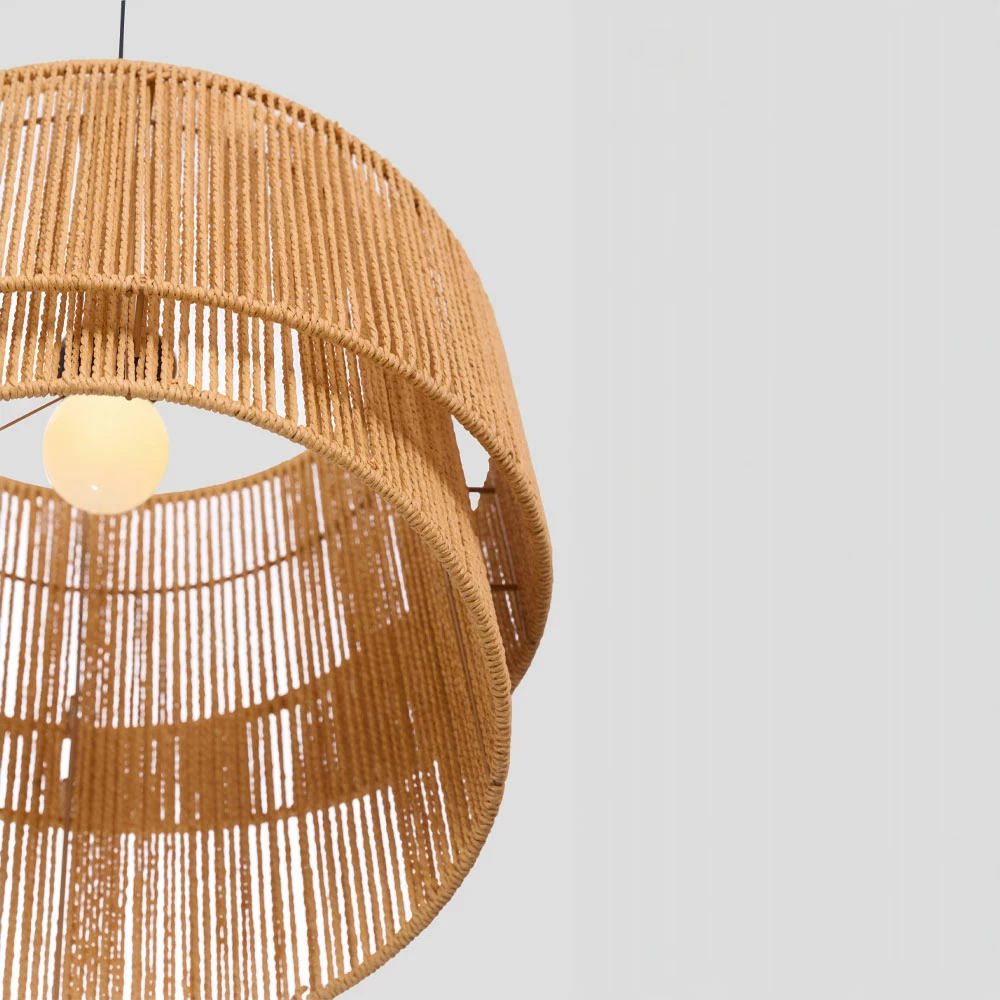 Stropna svetilka ZIA, vrv, papir, kaki, 39x35 cm