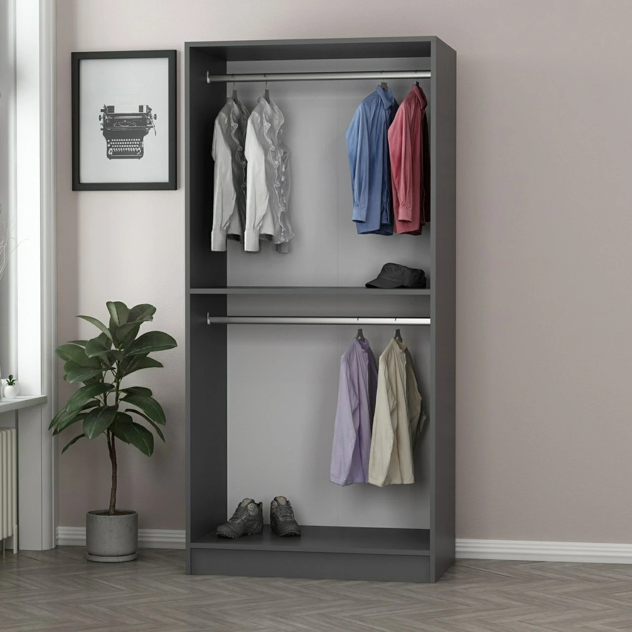 Omara Skye Decor, antracit in hrast, 210 cm