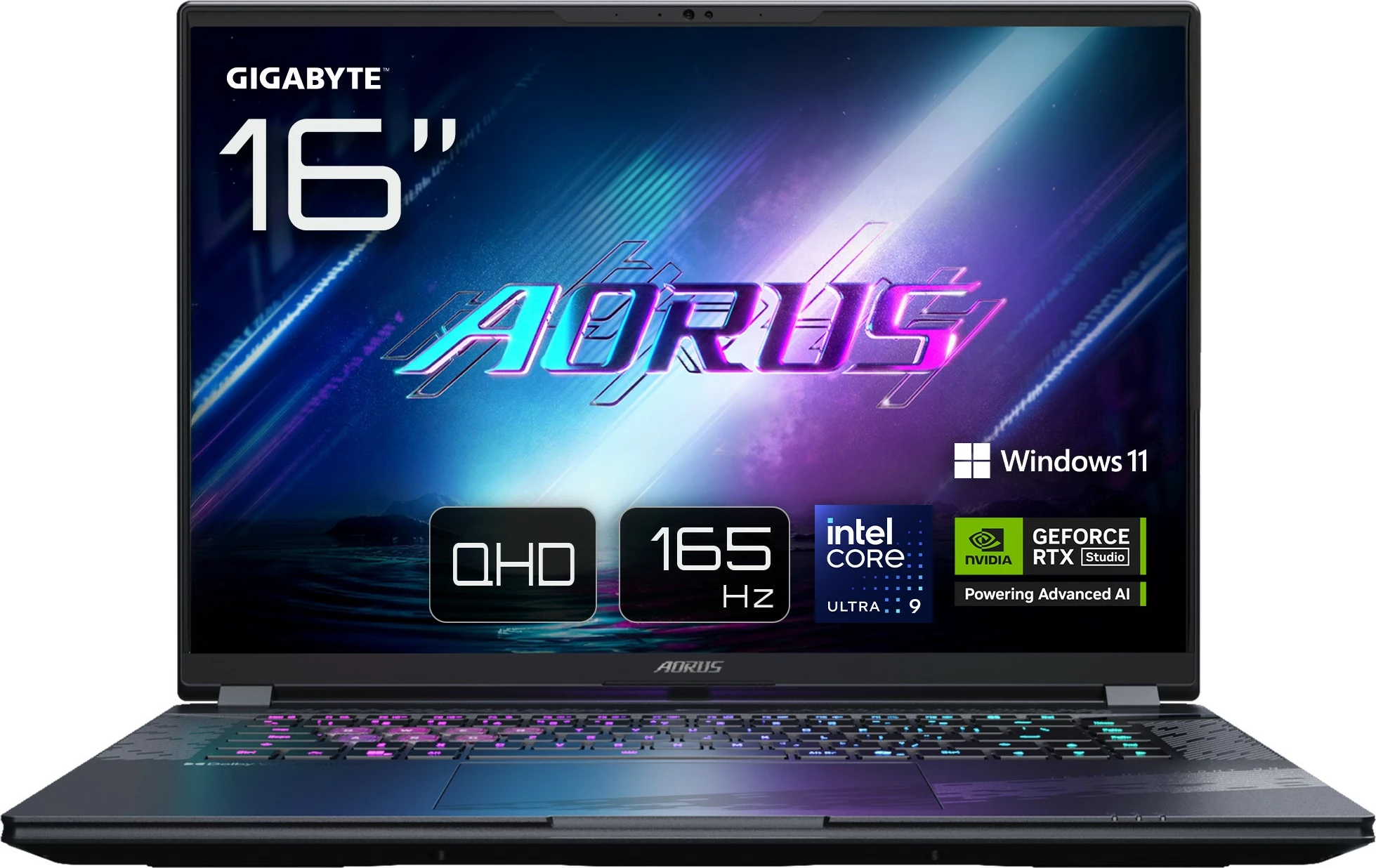 Gaming prenosnik Aorus Elite 16, Intel Core Ultra 9 275HX, 16", QHD, 165Hz, GeForce RTX, črn