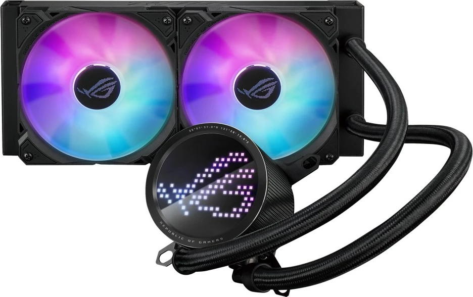 Hladilnik za procesor z vodnim hlajenjem ASUS ROG Ryuo III 240 ARGB, 240 mm, 2x12 cm, LED, črn