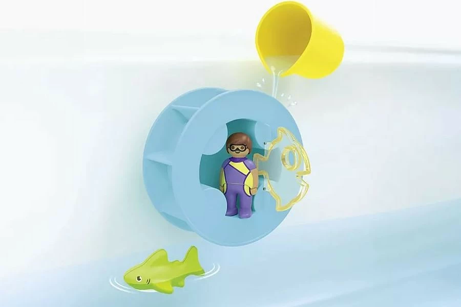 Set vodnih igrač z vodnim mlinom in majhnim morským psom, Playmobil Junior Aqua 71688, iz plastike