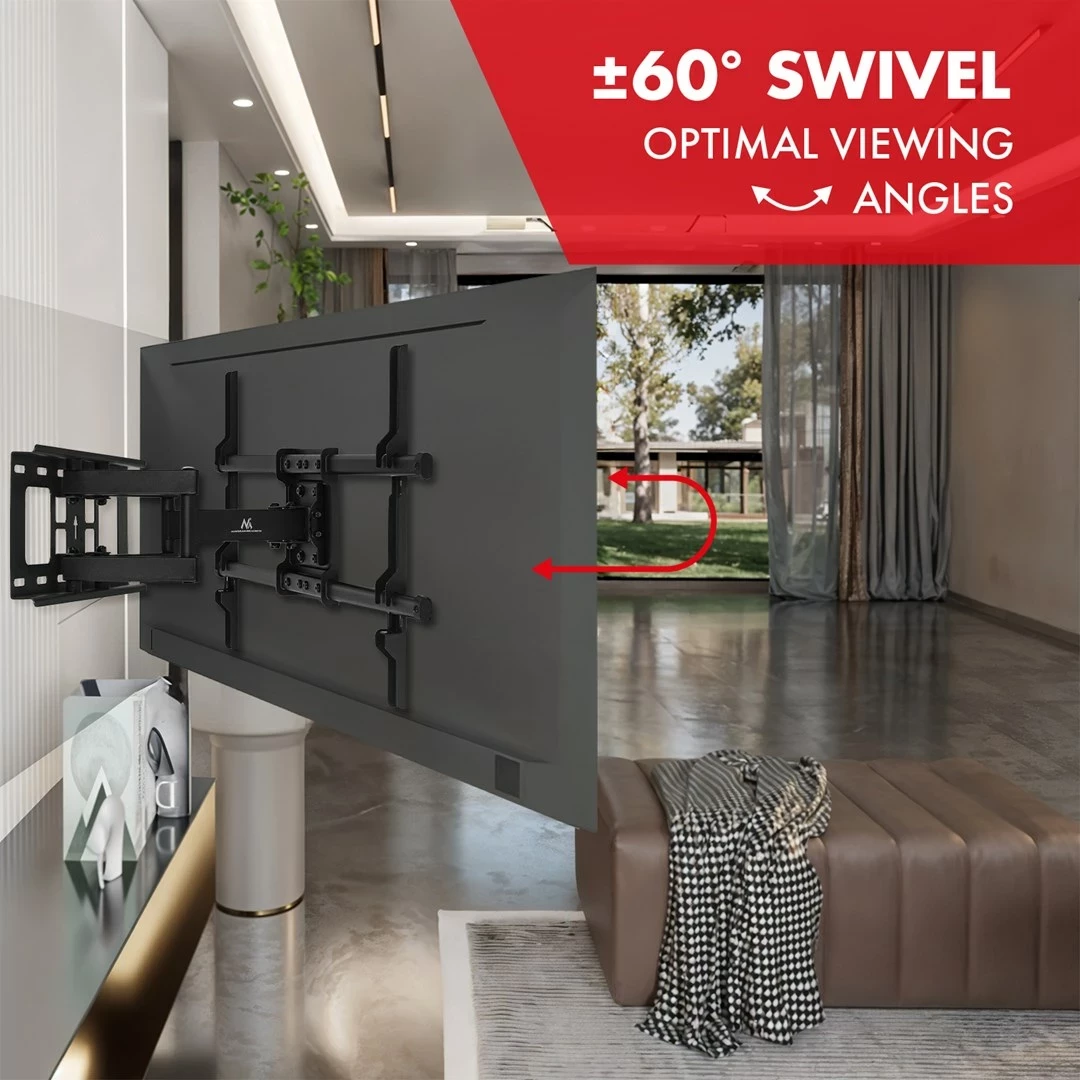 Stenski nosilec za TV Maclean MC-789, za 32–85", VESA 600x400, 60 kg, črn