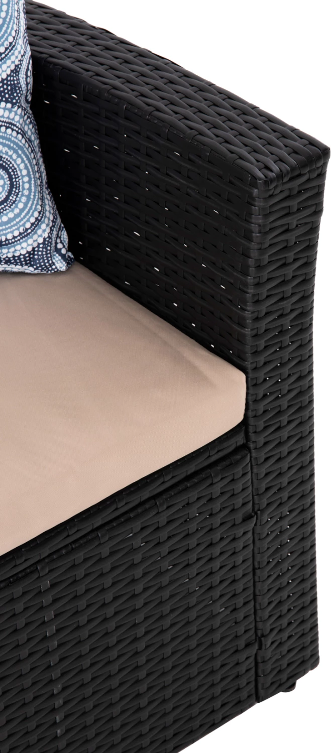 Zunanji salon 4-delni set THORE FH5978 sintetični ratan v antracit-bež blazinah