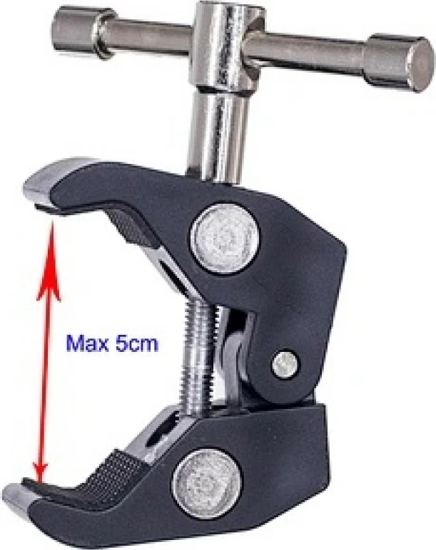 Spona za pritrditev za dodatke, 1/4 in 3/8 in, kovina, črna Hurtel