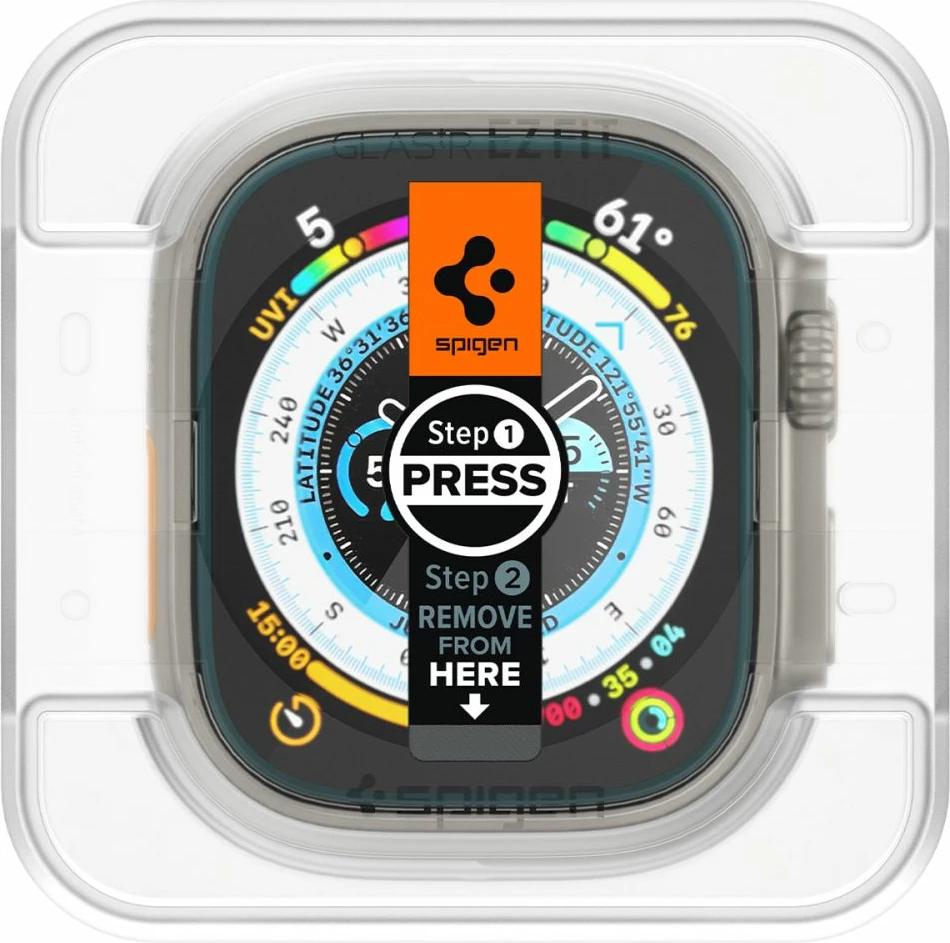 Zaščitno steklo Spigen Glas.tR EZ Fit za Apple Watch Ultra / Ultra 2, 49 mm, 2 kosa