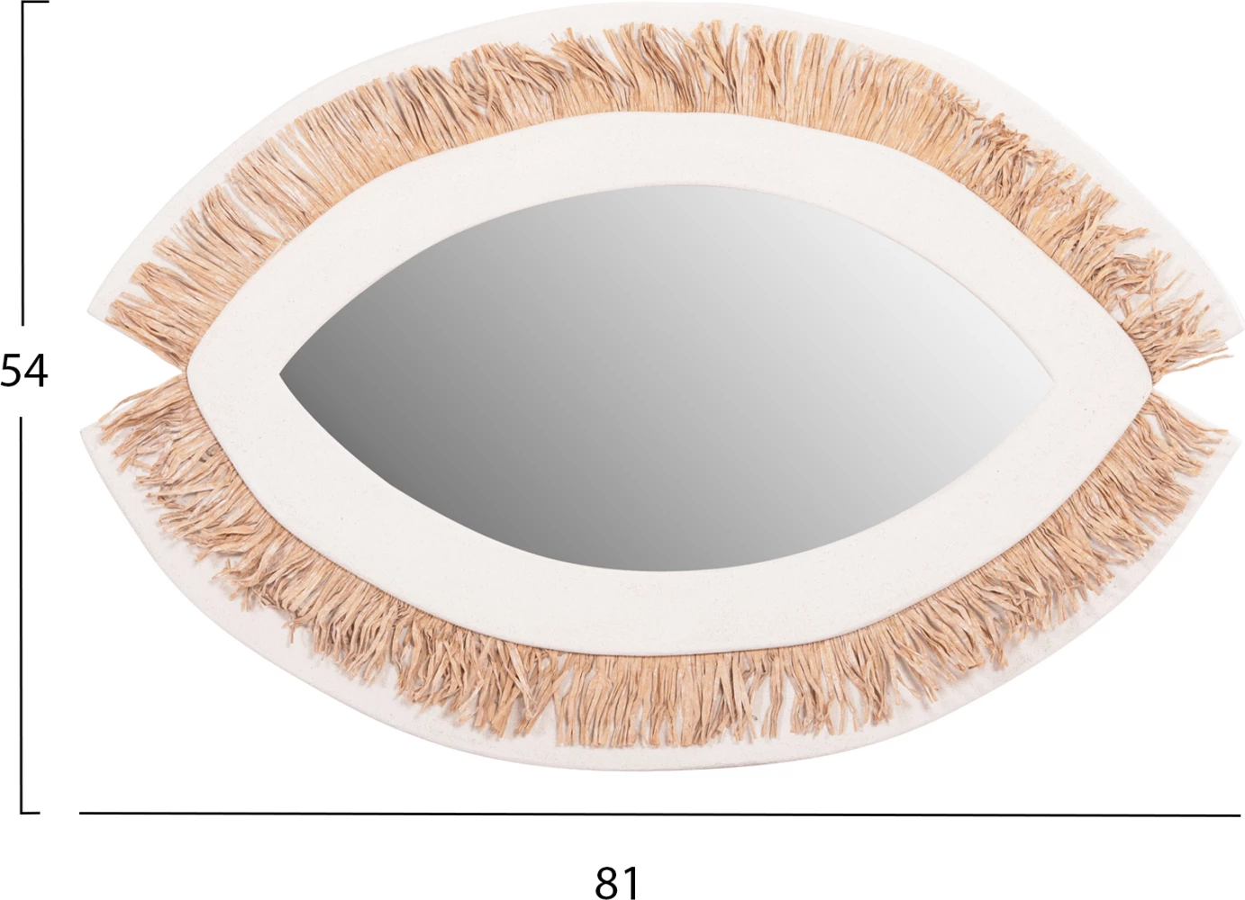 Stenski ogledalo serije Santorini FH4529 MDF v off white-dekor v bež 81x1,8x54Hcm