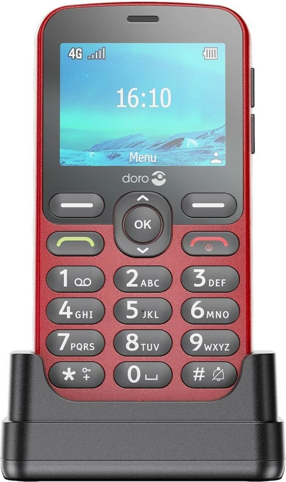 Enostaven mobilni telefon Doro 1880, Single SIM, 2,4", rdeč