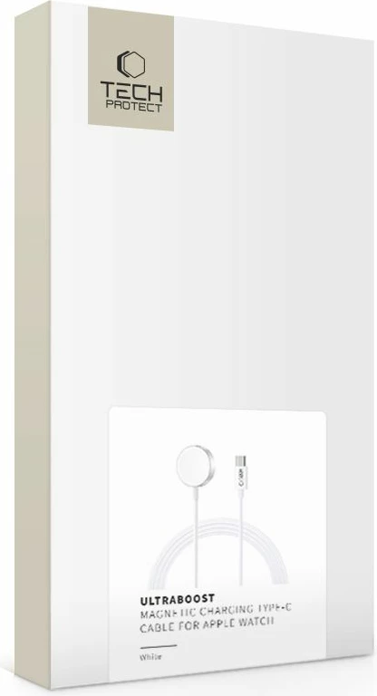 Brezžični polnilec Tech-Protect UltraBoost za Apple Watch, USB-C, 1,2 m, bel