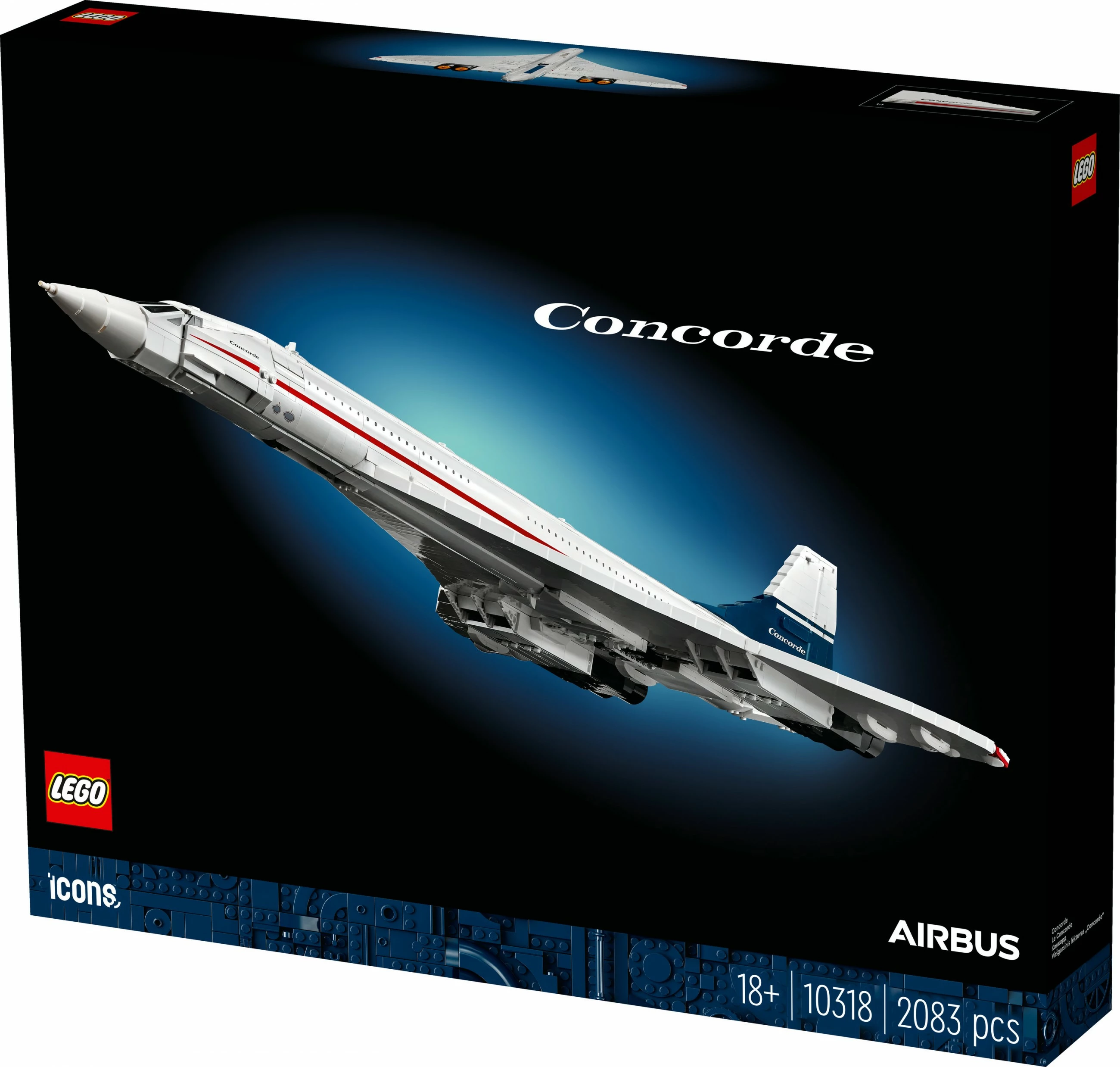Gradbeni set Concorde LEGO ICONS, 2083 kosov, večbarven