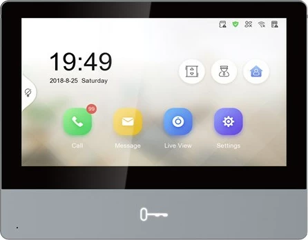 Video interkom 7" s tipkovnim zaslonom, Hikvision DS-KH8350-TE1, siv