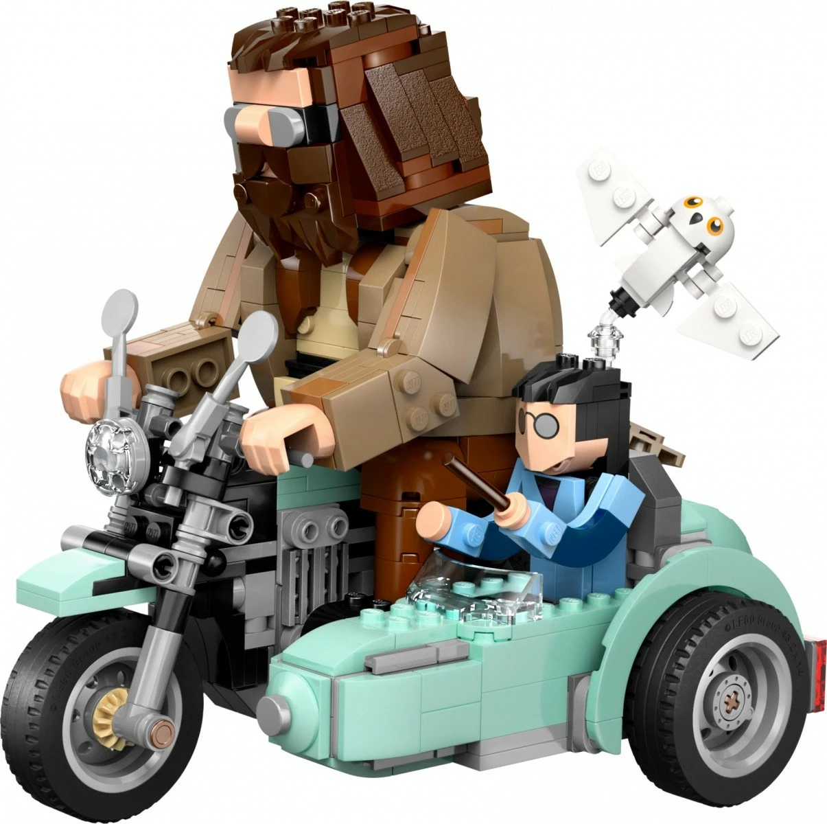 Motočiklet z bočnim vozilom Hagrid & Harry, set LEGO Harry Potter 76443, 617 kosov, plastika
