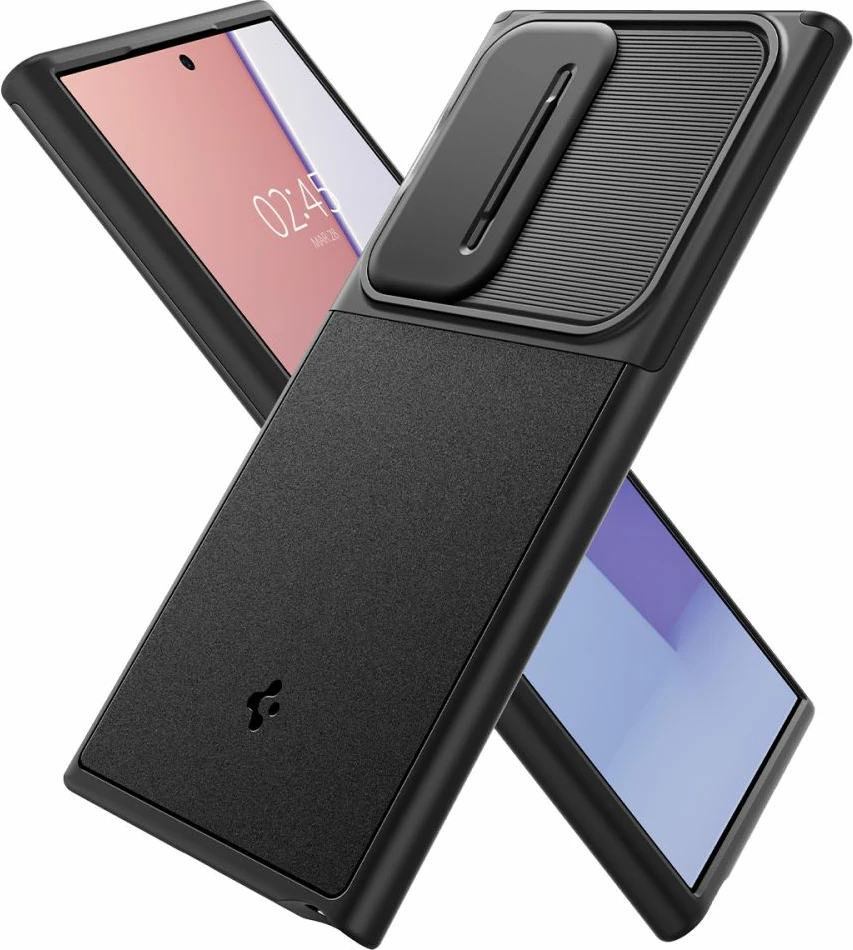 Ovitek za telefon Spigen Optik Armor za Samsung Galaxy S24 Ultra, črn