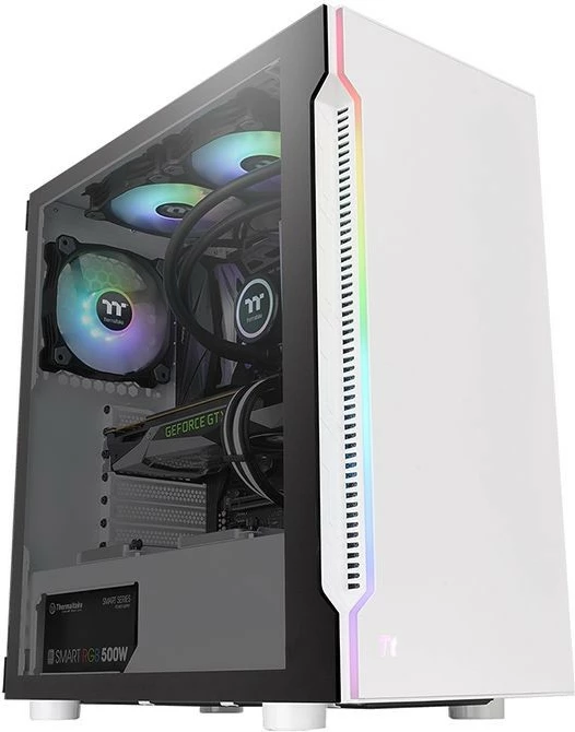 Midi tower ohi Thermaltake H200 TG Snow RGB, ATX, Micro ATX, Mini ITX, bel