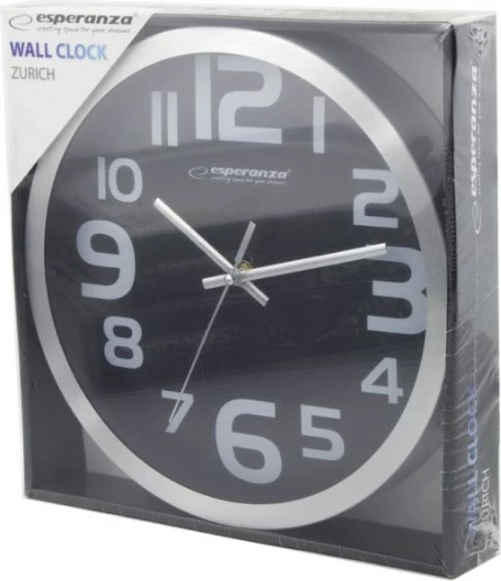 Ovale stenska ura Esperanza EHC013K, quartz, bela, črna